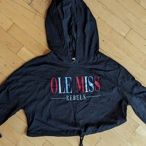 NWOT Ole Miss crop top hooded t shirt